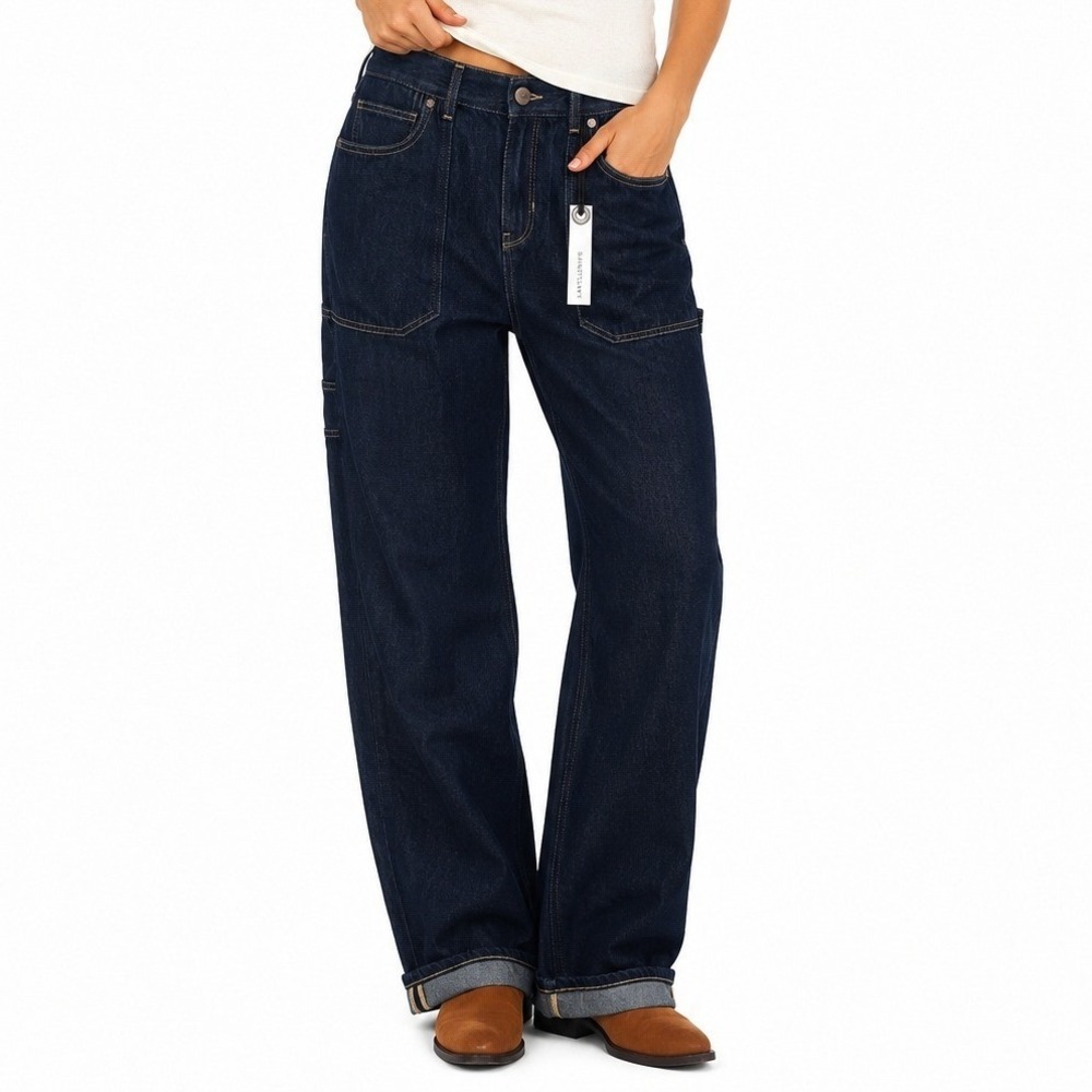 Sanctuary Soleil 90s Straight Trouser Jeans Indigo Dark Wash Size 30 NEW